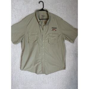 American Crown Shirt Men XXL Short Sleeve Embroidered Texas Fish Outdoors